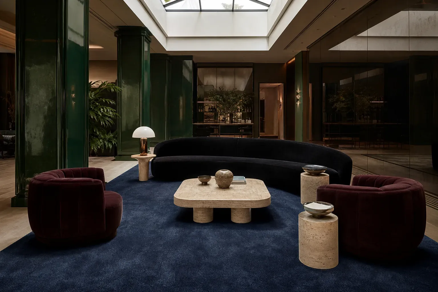 The Intense rug in Midnight Blue, shown in a New York room